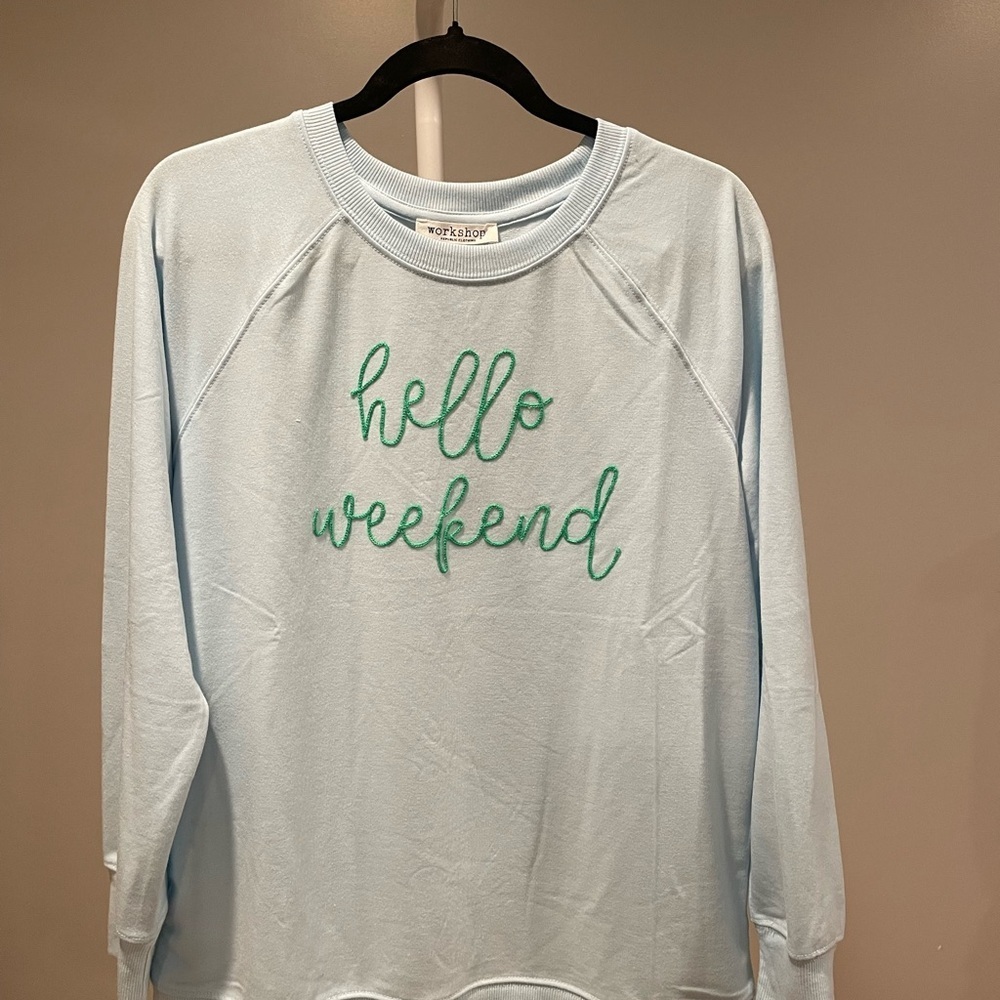 Workshop Republic Clothing Light Blue Sweatshirt Women’s Size Large